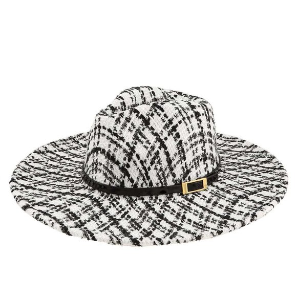 Tweed White Fedora Hat - Picture 3 of 4